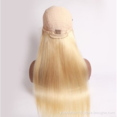High quality Raw Virgin Cuticle Aligned Brazilian Human Hair Transparent Lace Frontal 613 straight Hd Lace Front Wig